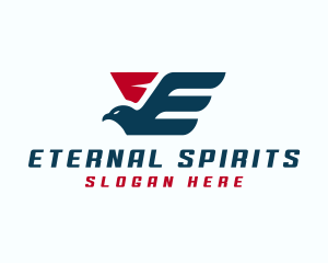 Eagle Wings Fly Letter E logo design