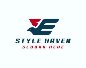 Veteran - Eagle Wings Fly Letter E logo design