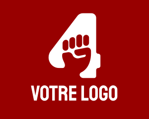 Number 4  Fist Logo