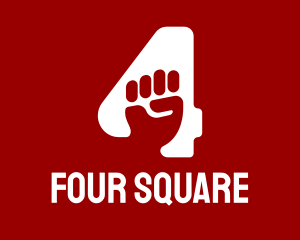 Four - Number 4  Fist logo design