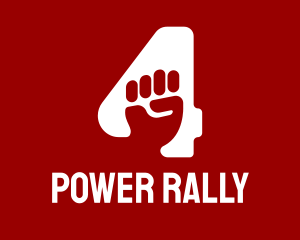 Rally - Number 4  Fist logo design
