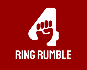 Wrestling - Number 4  Fist logo design