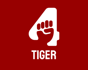 Hand - Number 4  Fist logo design