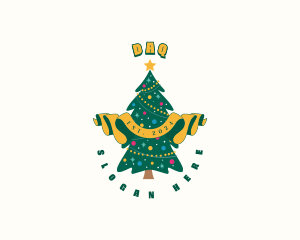 Ribbon - Christmas Tree Decoration logo design
