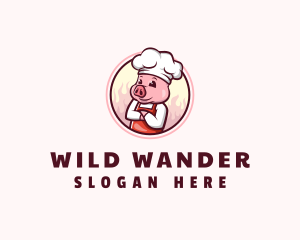 Pig Chef Toque logo design