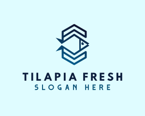 Tilapia - Geometric Fish Seafood logo design