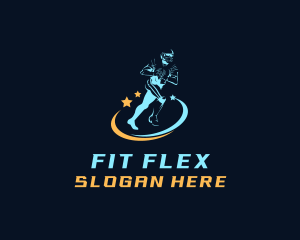 Football Player Athlete logo design