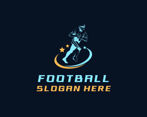 Football Player Athlete logo design