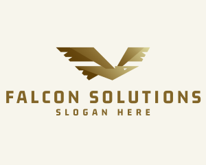 Gold Flying Seagull logo design