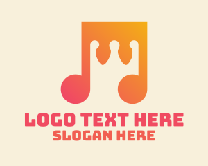 Music Lover - Gradient Music Crown logo design