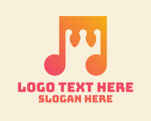 Orange And Pink - Gradient Music Crown logo design