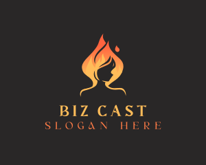 Fire Flame Woman Logo
