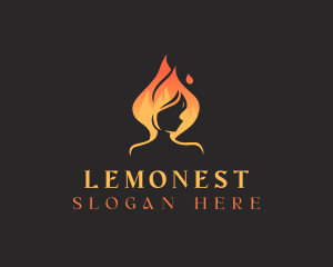 Fire Flame Woman Logo