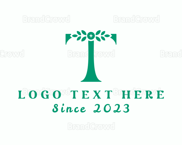 Garden Leaf Letter T Logo