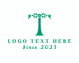 Eco - Garden Leaf Letter T logo design