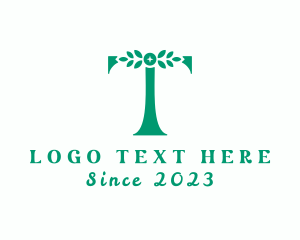 Sprout - Garden Leaf Letter T logo design