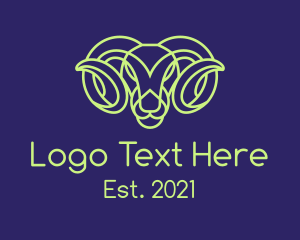Pubg - Ram Head Monoline logo design