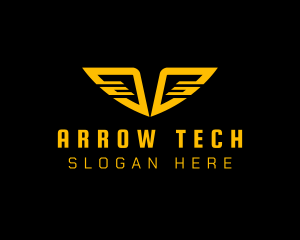 Tech Cyberspace Wings logo design