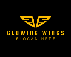 Tech Cyberspace Wings logo design