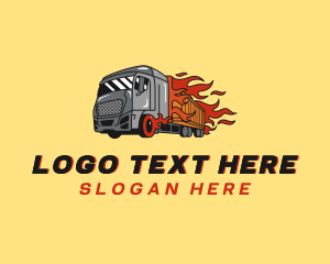 Shipping - Express Flame Trucking logo design