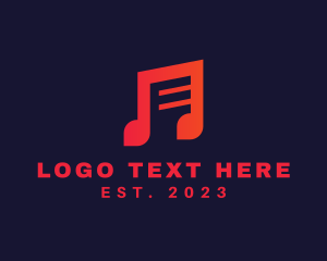 Music Streaming - Music Note Letter E logo design