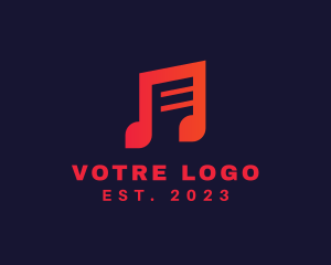 Shape - Music Note Letter E logo design