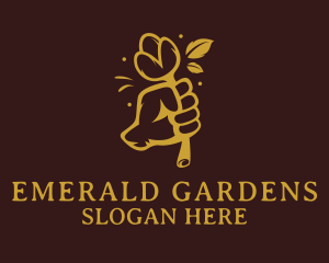 Hand Flower Plant  logo design