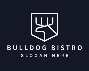 Simple Silver Moose Shield  logo design