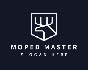 Simple Silver Moose Shield  logo design