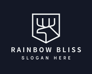 Simple Silver Moose Shield  logo design