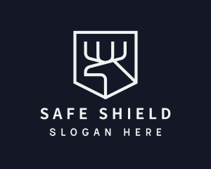 Simple Silver Moose Shield  logo design