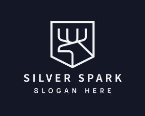 Simple Silver Moose Shield  logo design