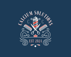 Scissors Comb Barbershop logo design