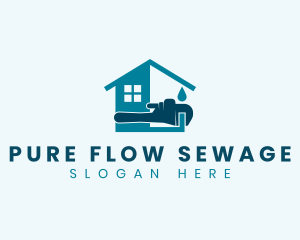 Sewage - House Plumbing Wrench logo design