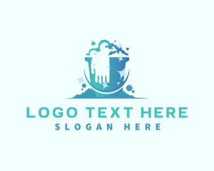 Sanitary - Bucket Glove Cleaning logo design