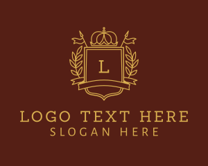 Knowledge - Elegant Crown Shield logo design