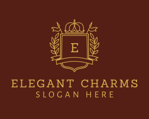 Elegant Crown Shield logo design