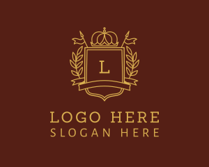 Elegant Crown Shield logo design