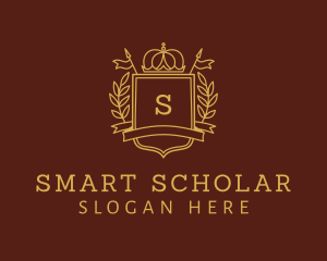 Student - Elegant Crown Shield logo design