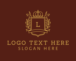 Elearning - Elegant Crown Shield logo design