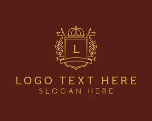 Elegant Crown Shield logo design