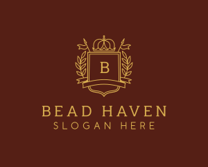 Elegant Crown Shield logo design