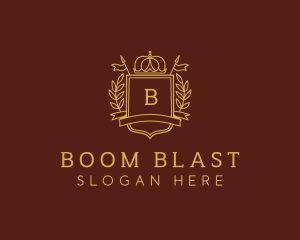 Elegant Crown Shield logo design