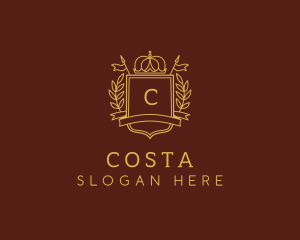 Elegant Crown Shield logo design