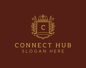 Elegant Crown Shield logo design