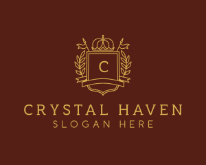 Elegant Crown Shield logo design