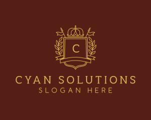 Elegant Crown Shield logo design