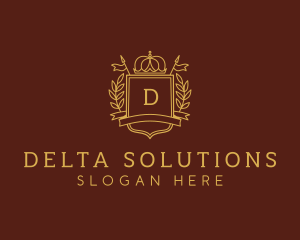 Elegant Crown Shield logo design