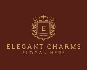 Elegant Crown Shield logo design