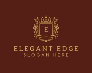 Elegant Crown Shield logo design